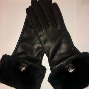 Leather gloves women ugg